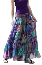 Load image into Gallery viewer, Bohemian Floral Printed Mid-Calf Pleated Chiffon Skirt
