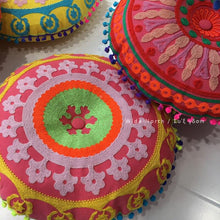 Load image into Gallery viewer, Bohemian Tatami Cushion Cute Pillow  Fluffy Pillow   Embroidered Futon Chair Cushion Round Tassel with Core  Pillow Decorative