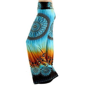 Women's Daily Casual Print Stretchy Wide Leg Lounge Long Pants