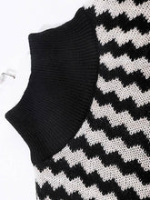 Load image into Gallery viewer, Casual Stripe Printed High-Neck Sweater