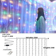 Load image into Gallery viewer, Christmas Decorations for Home 3m Curtain String Light Flash Fairy Garland Home Decor Navidad 2021 Xmas Decoration New Year 2022