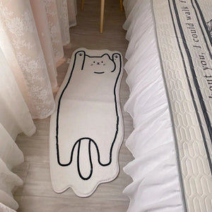 Creative Cat Rug Nordic Cartoon Carpet for Bedroom Non-slip Bedside Area Rug Cute Soft Floor Mat for Living Room Table Mat Decor