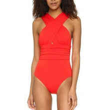 Load image into Gallery viewer, Cross Halter One Piece Swimsuit