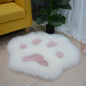 Cute Cat Paw Pattern Soft Plush Carpet Home Sofa Coffee Table Floor Mat Bedroom Bedside Decorative Carpet