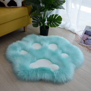 Cute Cat Paw Pattern Soft Plush Carpet Home Sofa Coffee Table Floor Mat Bedroom Bedside Decorative Carpet