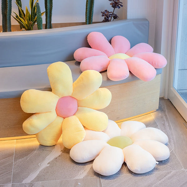 Daisy Plush Pillow Flower Toy Plant Stuffed Doll For Kids Girls Gifts Soft Sofa Cushion Tatami Floor Pillows Home Decor 3 Sizes