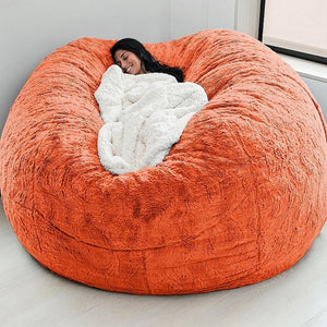 6ft Big Bean Bag Cover Comfy Bean Bag Fluffy Lazy Sofa Giant Without Beans  Brown