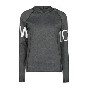 Explosion Letter Hooded Women Sports Shirt Quick Dry Breathable Long Sleeve Yoga Top Dry Fit Women Fitness Clothes Gym Tops