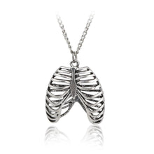 Load image into Gallery viewer, Fashion Gothic vinage rib Cage Necklace Anatomical Skeleton Heart Goth Punk Unique Retro pendant necklace Jewelry for men/women