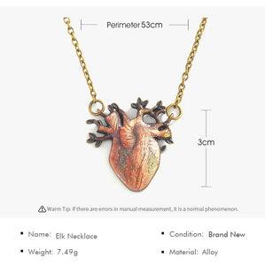 Fashion Gothic vinage rib Cage Necklace Anatomical Skeleton Heart Goth Punk Unique Retro pendant necklace Jewelry for men/women