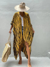 Load image into Gallery viewer, Fitshinling Summer Vintage Kimono Swimwear Halo Dyeing Beach Cover Up With Sashes Oversized Long Cardigan Holiday Sexy Covers