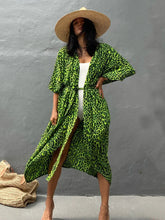 Load image into Gallery viewer, Fitshinling Summer Vintage Kimono Swimwear Halo Dyeing Beach Cover Up With Sashes Oversized Long Cardigan Holiday Sexy Covers