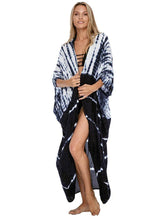 Load image into Gallery viewer, Fitshinling Summer Vintage Kimono Swimwear Halo Dyeing Beach Cover Up With Sashes Oversized Long Cardigan Holiday Sexy Covers