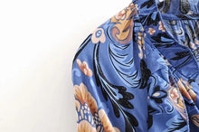 Load image into Gallery viewer, print frill dress women tiers V-neck long sleeve dress autumn  new boho dress