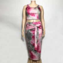 Load image into Gallery viewer, Plus Size Sexy Women 2 Piece Sets Bodycon Skirt Set Casual Clubwear Party Crop Top Wrap Skirts For Women Female Clothing