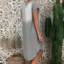 Load image into Gallery viewer, Women Short Sleeve V Neck Denim Jean Dress