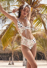 Load image into Gallery viewer, Miyouj Asymmetric Splicing Swimsuit Female String Fashion Swimwear Women Bathing Suit Floral Print One Piece Suits