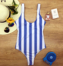 Load image into Gallery viewer, Women Sexy Bikinis Sets One Piece Striped Swimsuit
