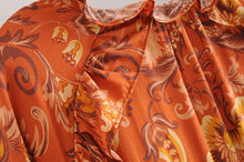 Load image into Gallery viewer, print frill dress women tiers V-neck long sleeve dress autumn  new boho dress