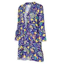 Load image into Gallery viewer, Women&#39;s Dresses Plus Size Loose Print Long Sleeve V-Collar Button Mini Dress