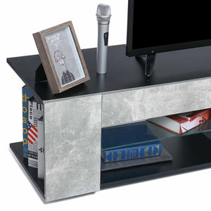 Modern RGB LED TV Stands With 2 Side Cabinet Storage Organizer Home Living Room Furniture Light Luxury TV Tables TV Unit Bracket