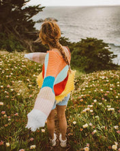 Load image into Gallery viewer, Fashion V-neck Backless Knitting Striped Rainbow Colored Sweater Tops