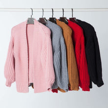 Load image into Gallery viewer, Women&#39;s Fashion Cardigans Thick Hand Knitted V-neck Open Stitch Sweaters Loose Oversized Sweater Winter Chic Boho Outerwear