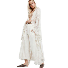 Load image into Gallery viewer, Bell Sleeve Lace Maxi Summer Bohemian Beach Dress Cover-up