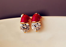 Load image into Gallery viewer, Christmas Earrings Inlaid with Zircon Christmas Party Santa Claus Studs