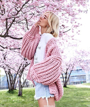 Load image into Gallery viewer, Women&#39;s Fashion Cardigans Thick Hand Knitted V-neck Open Stitch Sweaters Loose Oversized Sweater Winter Chic Boho Outerwear