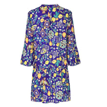 Load image into Gallery viewer, Women&#39;s Dresses Plus Size Loose Print Long Sleeve V-Collar Button Mini Dress