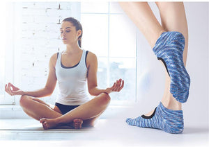 Reallion Women Backless Non-Slip Cotton Massage Sport Yoga Socks Breathable Pilates Fitness Workout Gym Yoga Socks Fingers Socks