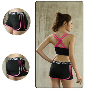 Letter Sport Shorts For Women Yoga Shorts Sexy Gym Shorts Women Fitness Elastic Quick Dry Running Workout Yoga Shorts