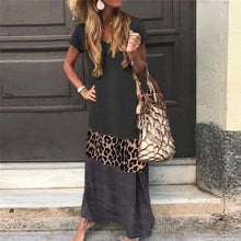 Load image into Gallery viewer, Women Vintage Leopard Fashion Casual Long Dress