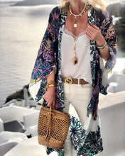 Load image into Gallery viewer, Chiffon Printed Belt Loose Seaside Holiday Beach Sunscreen Cardigan Cover Up