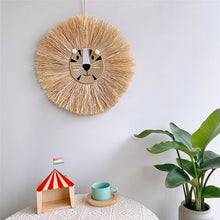 Load image into Gallery viewer, Home decoration Tapestry Handwoven Cartoon Lion Hanging Decorations Cute Animal Head Ornament Children room Wall Hanging