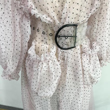 Load image into Gallery viewer, Polka Dot See-through Mesh Lantern Sleeve Large Long Bikini Cover-up