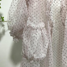 Load image into Gallery viewer, Polka Dot See-through Mesh Lantern Sleeve Large Long Bikini Cover-up