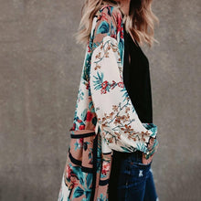 Load image into Gallery viewer, White Fashion Floral Printed Cover-up Outwear