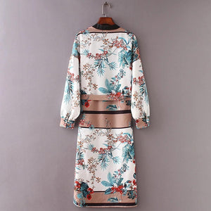 White Fashion Floral Printed Cover-up Outwear