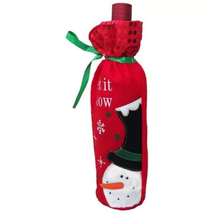 Xmas Wine Bottle Cover Bag Decoration Home Party Santa Claus Christmas Party Dinner