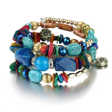 Load image into Gallery viewer, Bohemian Colorful Stone Long Bracelet Multilayer Rhinestone Bead Bracelet for Women Men