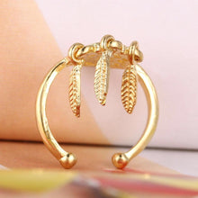 Load image into Gallery viewer, Dreamcatcher Hollow feather Adjustable alive gold and silver alloy ring