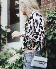 Load image into Gallery viewer, Black &amp; White Leopard Vintage Sexy Women Loose Chiffon Long Sleeve Shirt Blouse