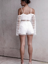 Load image into Gallery viewer, White Sexy Hollow V-neck Strap Lace Vacation Style Romantic Romper