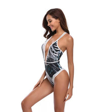 Load image into Gallery viewer, Leaf Print One Piece Beach Swimsuit Swimwear Bathing Monokini Push Up Padded Bikini -2