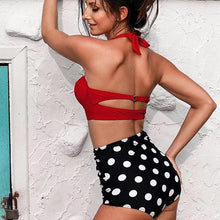 Load image into Gallery viewer, Polka Dot Sexy Women High Waist Bottom Bikini Swimwear Bikini Set