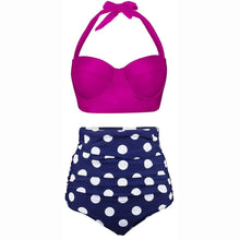 Load image into Gallery viewer, Polka Dot Sexy Women High Waist Bottom Bikini Swimwear Bikini Set