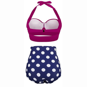 Polka Dot Sexy Women High Waist Bottom Bikini Swimwear Bikini Set