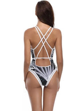 Load image into Gallery viewer, Leaf Print One Piece Beach Swimsuit Swimwear Bathing Monokini Push Up Padded Bikini -2